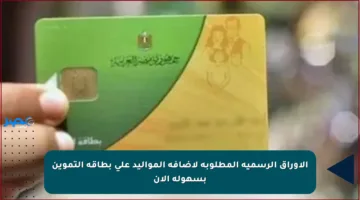 الأوراق الرسمية المطلوبة لإضافة المواليد على بطاقة التموين بسهولة الآن